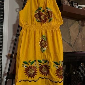 Summer dress handmade flowers from Mexico